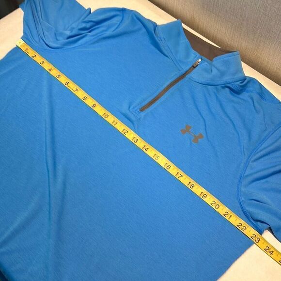 Under Armour 1/4 Zip Pullover Sz Large Loose Fit HeatGear Blue Lightweight - Picture 6 of 7